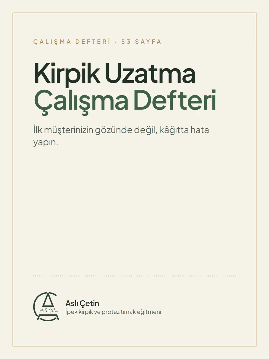 Kirpik Uzatma Çalışma Defteri kapağı